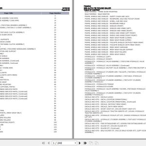 Hesston Auto Tie Round Baler 956 Parts Catalog 00730182 1