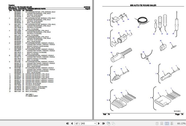 Hesston Auto Tie Round Baler 956 Parts Catalog 00730182 3