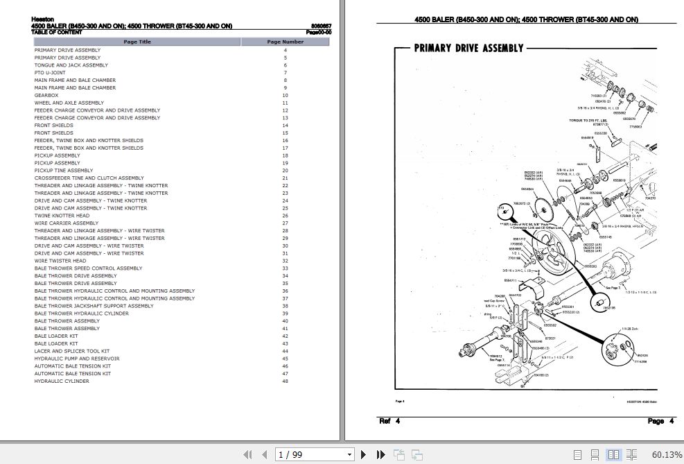 Hesston Baler 4500 Thrower 4500 Parts Catalog 8080657 1