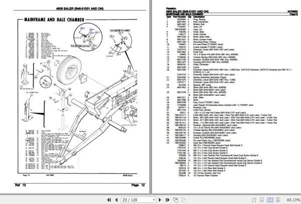 Hesston Baler 4600 Parts Catalog 00705552 2