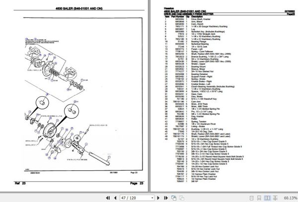 Hesston Baler 4600 Parts Catalog 00705552 3