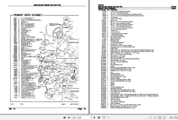 Hesston Baler 4800 Parts Catalog 1700830 2