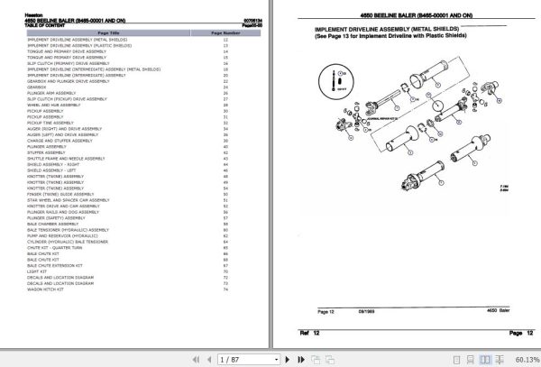 Hesston Beeline Baler 4650 Parts Catalog 00705134 1