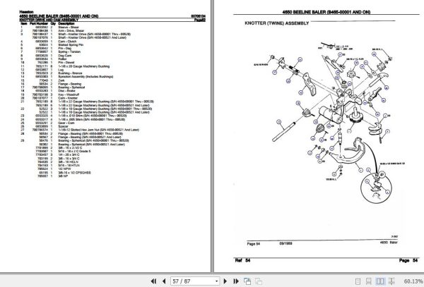 Hesston Beeline Baler 4650 Parts Catalog 00705134 3