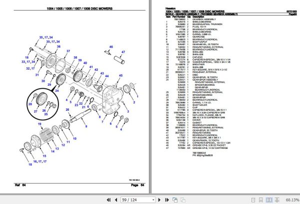 Hesston Disc Mowers 1004 1005 1006 1007 1008 Parts Catalog 00721003 3