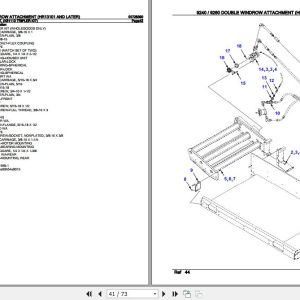 Hesston Double Windrow Attachment 9240 9260 Parts Catalog 00728390 3