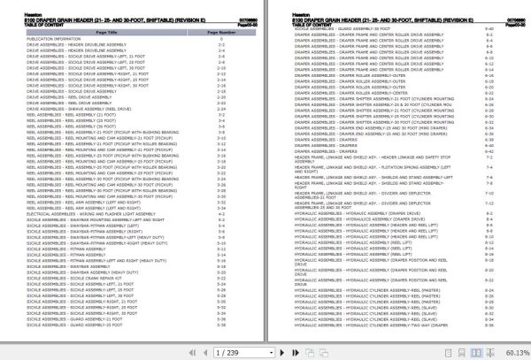 Hesston Draper Grain Header 8100 Parts Catalog 00708880 1