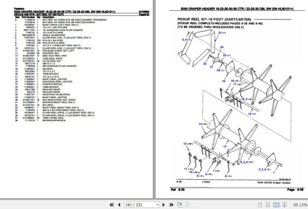 Hesston Draper Header 5000 Parts Catalog 00725962 3