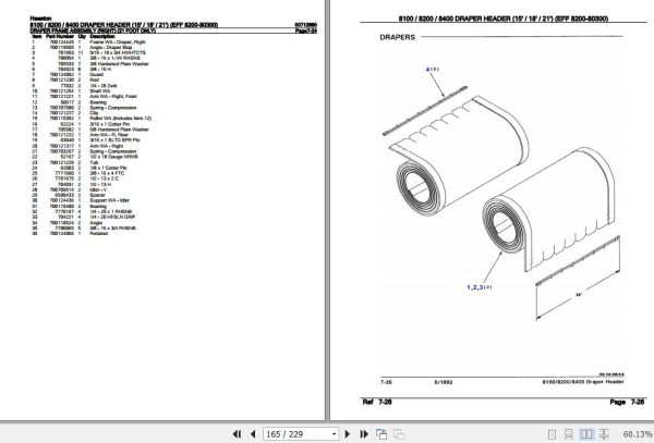 Hesston Draper Header 8100 8200 8400 Parts Catalog 00712680 3