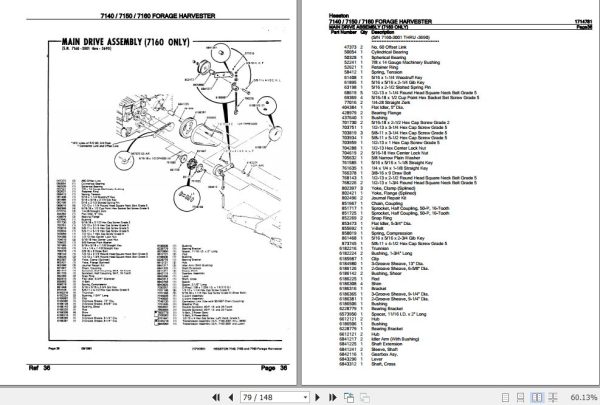 Hesston Forage Harvester 7140 7150 7160 Parts Catalog 1714781 3