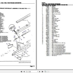 Hesston Forage Harvester 7145 7155 7165 Parts Catalog 00705508 2