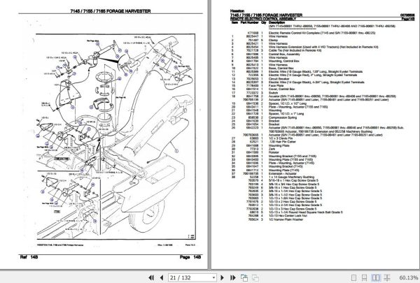 Hesston Forage Harvester 7145 7155 7165 Parts Catalog 00705508 3