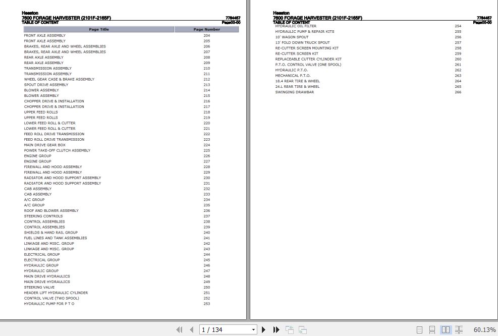 Hesston Forage Harvester 7600 Parts Catalog 7784457 1