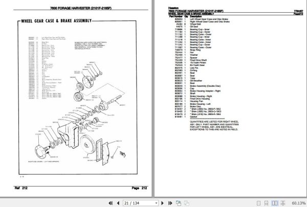 Hesston Forage Harvester 7600 Parts Catalog 7784457 2