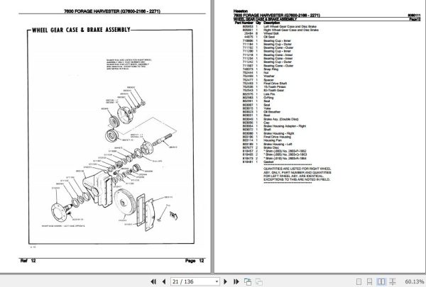 Hesston Forage Harvester 7600 Parts Catalog 8080111 2