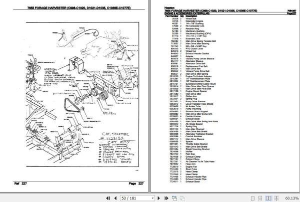 Hesston Forage Harvester 7655 Parts Catalog 7084387 3