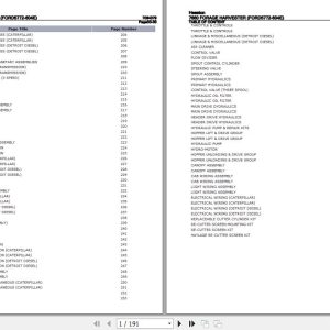 Hesston Forage Harvester 7660 Parts Catalog 7084379 Hesston Forage Harvester 7660 Parts Catalog 7084379 1