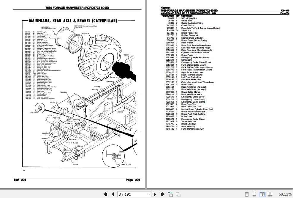 Hesston Forage Harvester 7660 Parts Catalog 7084379