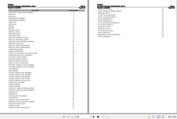 Hesston Forage Harvester SP4000 Parts Catalog 7080401 1