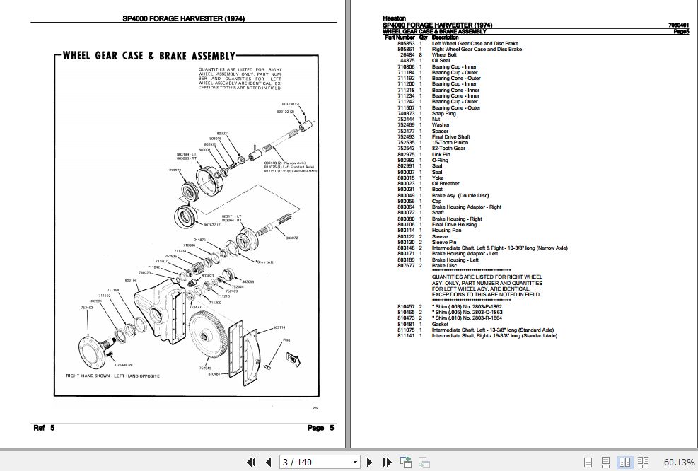 Hesston Forage Harvester SP4000 Parts Catalog 7080401