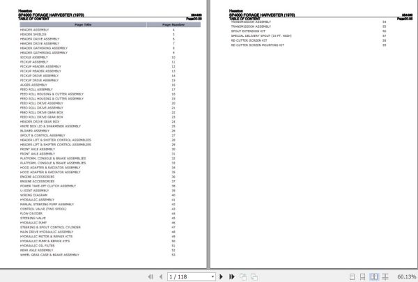 Hesston Forage Harvester SP4000 Parts Catalog 884460 1