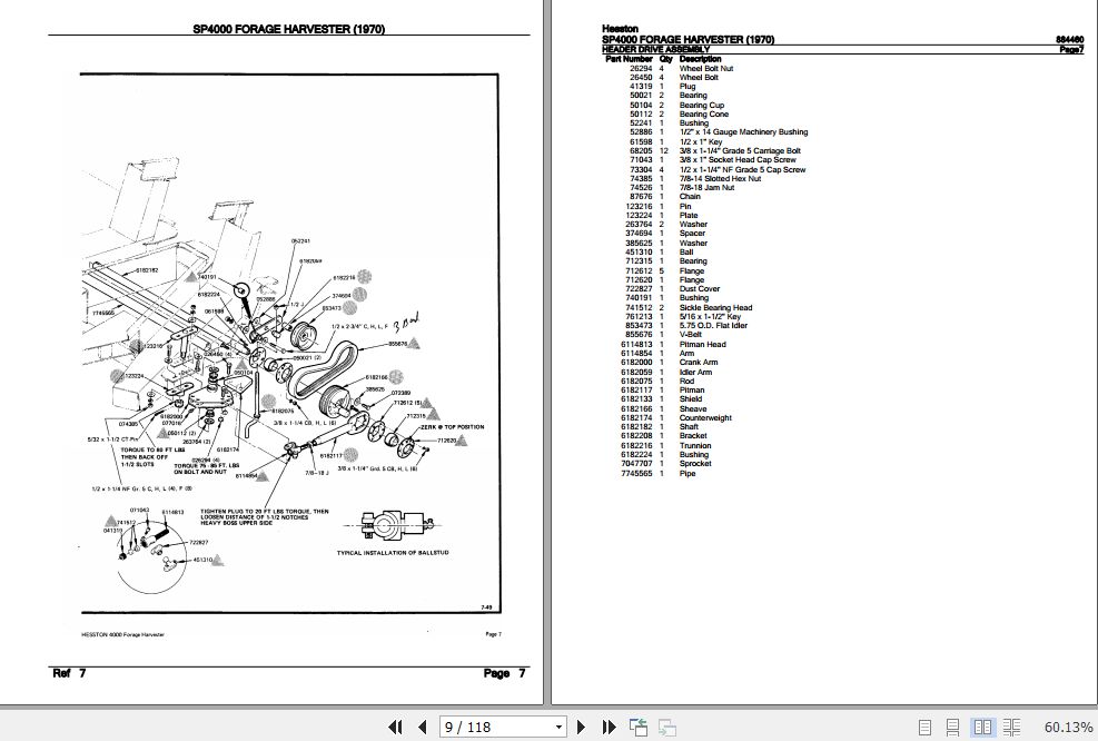 Hesston Forage Harvester SP4000 Parts Catalog 884460