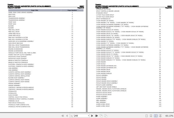 Hesston Forage Harvester SP4000 Parts Catalog 888057 1