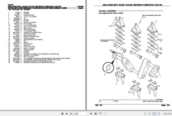 Hesston Large Rect. Baler 4900 Parts Catalog 00707865 3