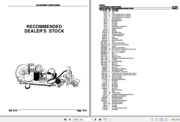 Hesston Mower Conditioner 1130 Parts Catalog 00709327 3