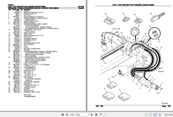 Hesston Mower Conditioner 1270 1275 Center Pivot Parts Catalog 00718705 3