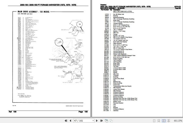 Hesston PT Forage Harvester 2000 100 2000 150 Parts Catalog 00701478 3