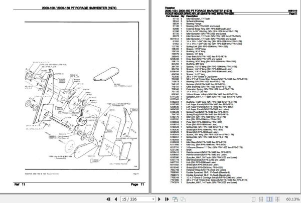 Hesston PT Forage Harvester 2000 100 2000 150 Parts Catalog 8081010 2