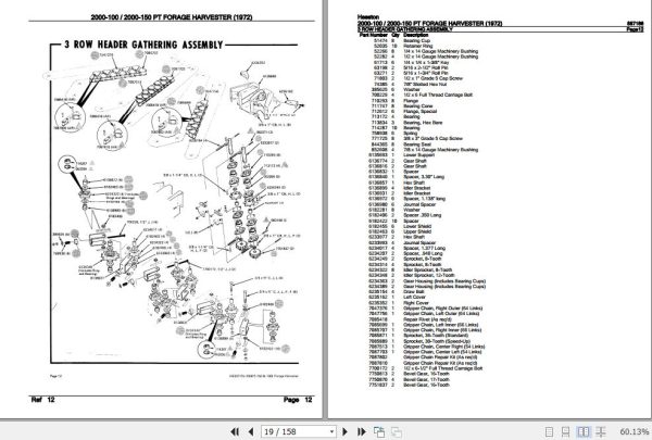 Hesston PT Forage Harvester 2000 100 2000 150 Parts Catalog 887166 2