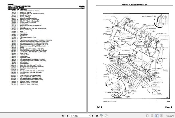 Hesston PT Forage Harvester 7020 Parts Catalog 8082893 2