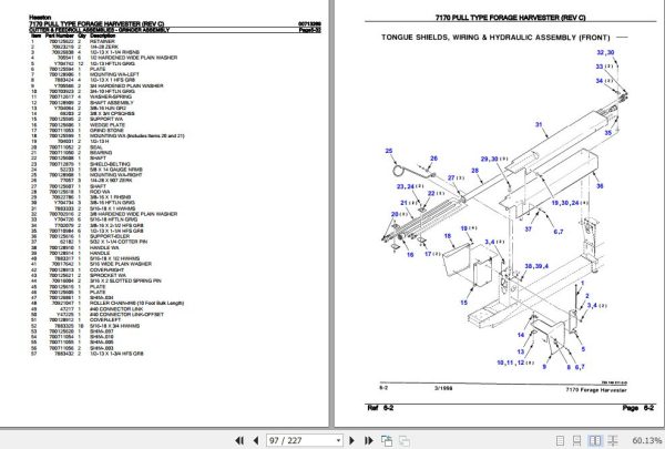 Hesston Pull Type Forage Harvester 7170 Parts Catalog 00713269 3