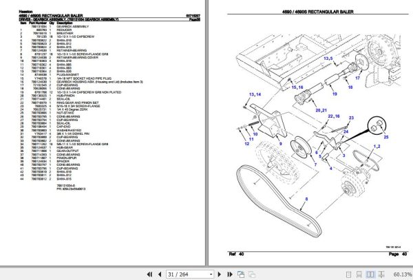 Hesston Rectangular Baler 4690 4690S Parts Catalog 00715207 2