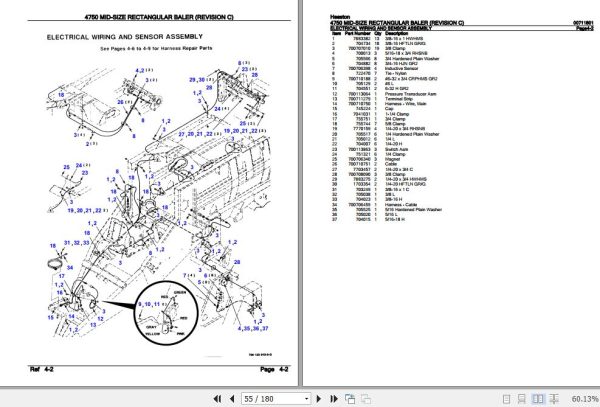 Hesston Rectangular Baler 4750 MID SIZE Parts Catalog 00711801 2