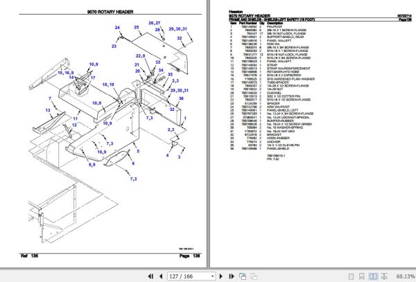 Hesston Rotary Header 9070 Parts Catalog 00722714 3