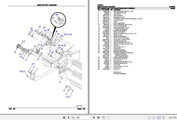 Hesston Rotary Header 9080 Parts Catalog 00728608 3