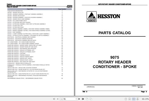 Hesston Rotary Header Conditioner Spoke 9075 Parts Catalog 00727374 1