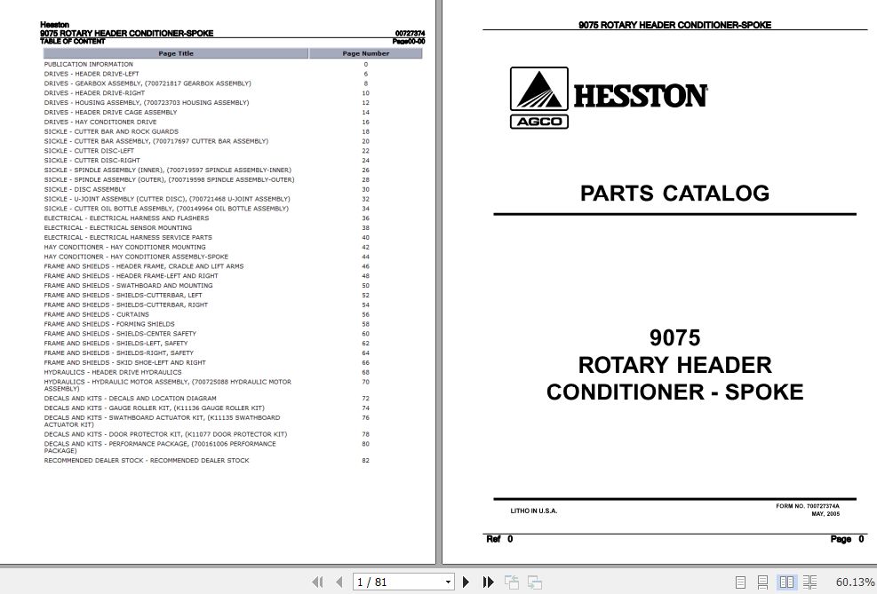 Hesston Rotary Header Conditioner Spoke 9075 Parts Catalog 00727374 1
