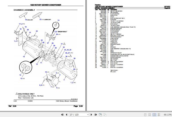 Hesston Rotary Mower Conditioner 1320 Parts Catalog 00718705 2
