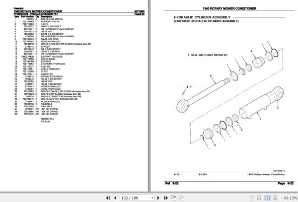 Hesston Rotary Mower Conditioner 1340 Parts Catalog 00712625 3