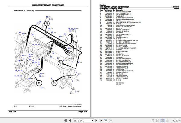 Hesston Rotary Mower Conditioner 1360 Parts Catalog 00714176 3