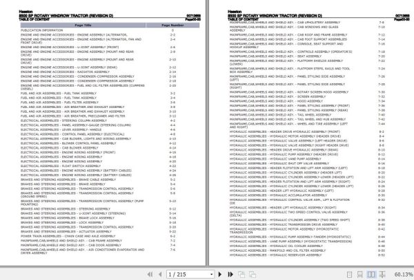 Hesston Rotary Windrow Tractor 8500SP Parts Catalog 00713658 1