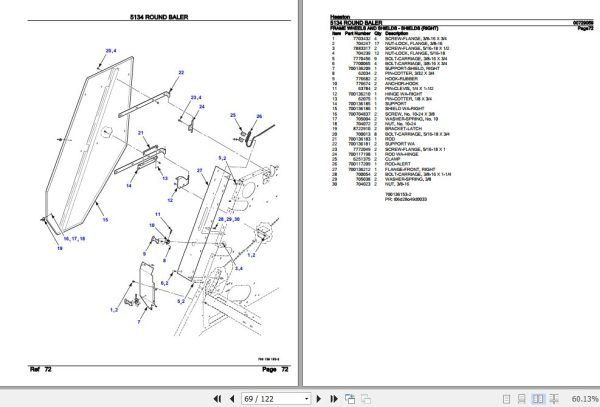 Hesston Round Baler 5134 Parts Catalog 00729059 3
