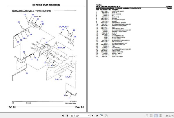 Hesston Round Baler 530 Parts Catalog 00708084 2