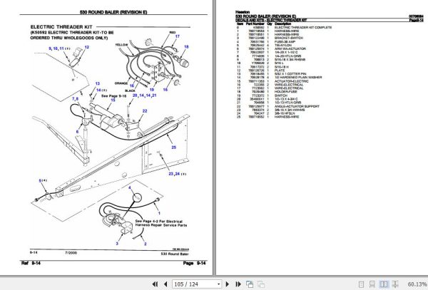 Hesston Round Baler 530 Parts Catalog 00708084 3