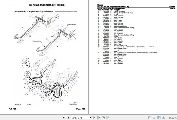 Hesston Round Baler 550 Parts Catalog 00716040 3