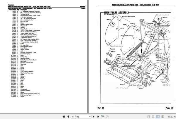 Hesston Round Baler 5800 Parts Catalog 8080640 3